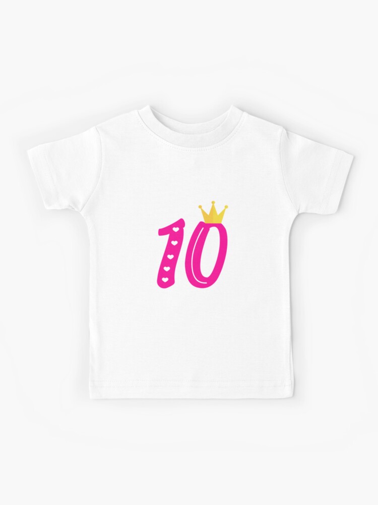 Birthday Girl 10 Years old Crown Princess Gift Idea Tenth Birthday Kids  T-Shirt by Jelisandie