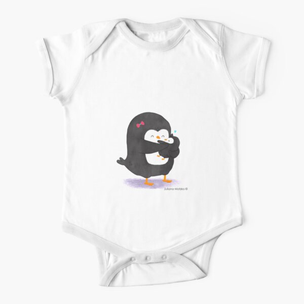 Mother Penguin's Love Short Sleeve Baby One-Piece