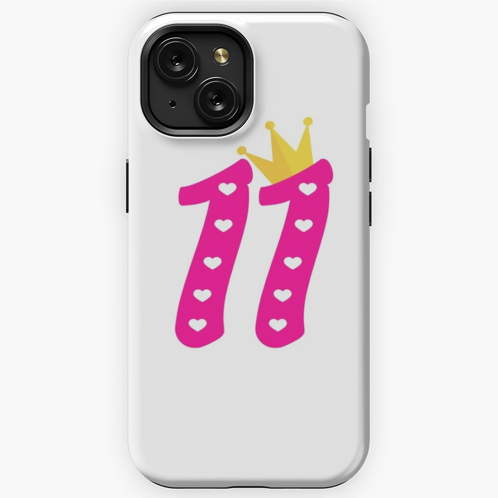 Coque iPhone avec l'œuvre « Anniversaire fille 11 ans idée cadeau princesse  Onzième anniversaire » de l'artiste Jelisandie
