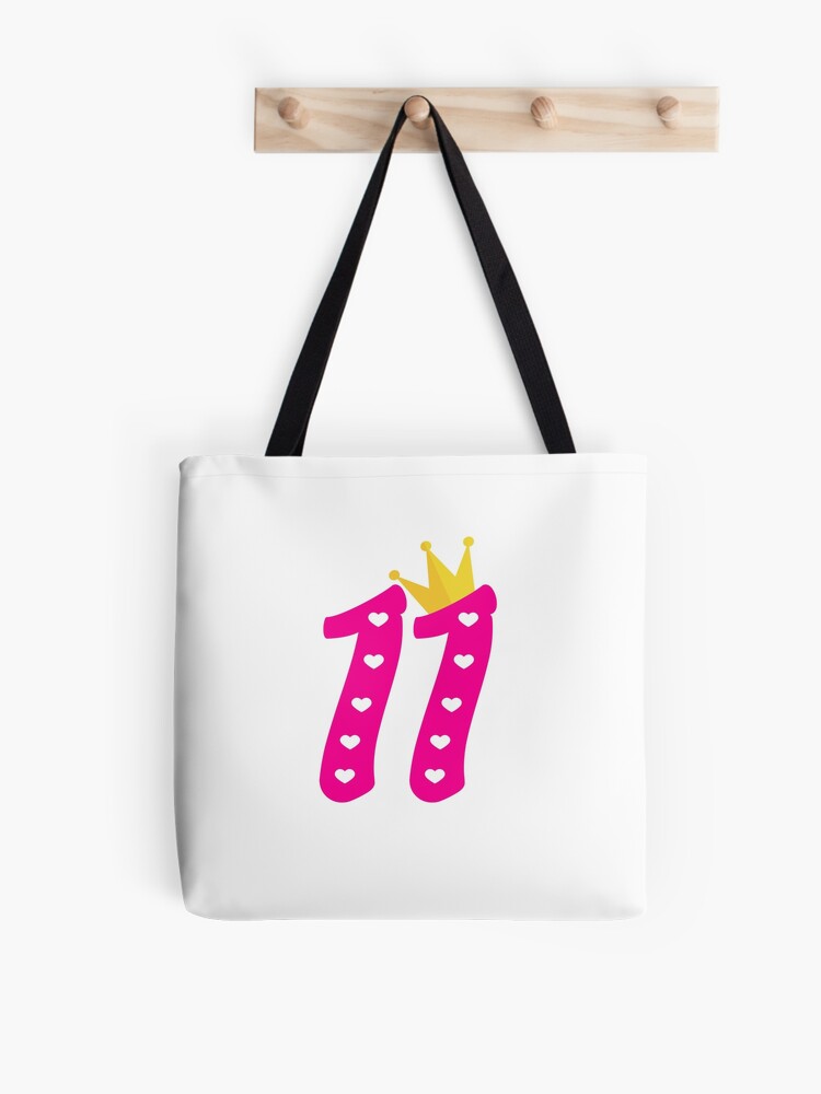 Tote bag avec l'œuvre « Anniversaire fille 11 ans idée cadeau princesse  Onzième anniversaire » de l'artiste Jelisandie