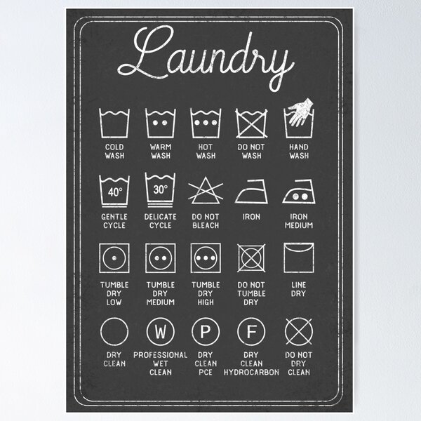 Item preview, Vintage style laundry Decor care labels utility room art designed and sold by TheArtyApples.