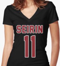 SEIRIN 11 Tetsuya Kuroko (Away) Women's Fitted V-Neck T-Shirt