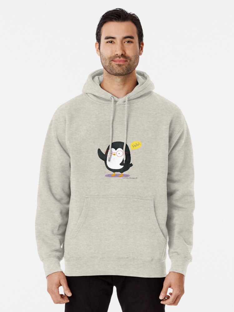 Alternate view of Albert Penguin wants to say Hello ! Pullover Hoodie