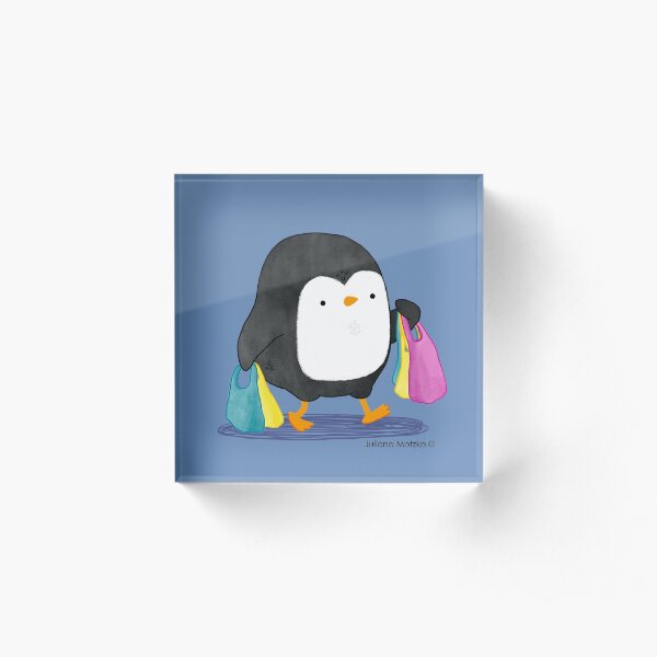 Penguins love shopping! Acrylic Block
