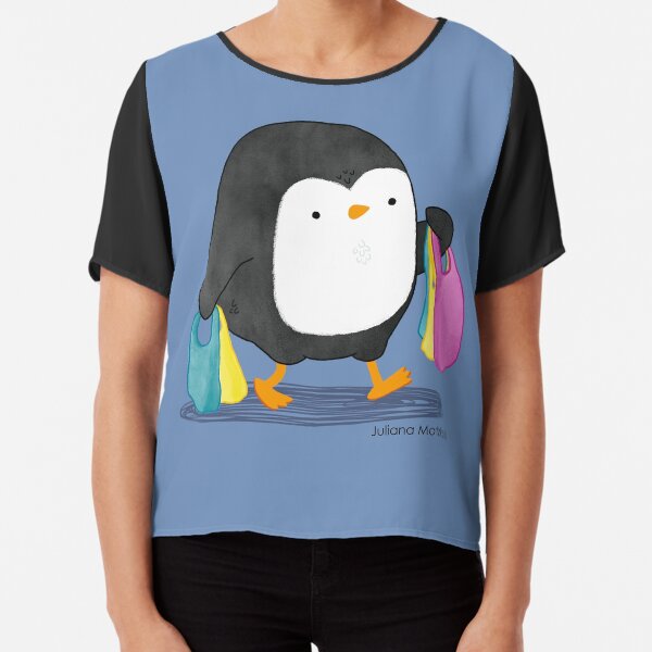 Penguins love shopping! Chiffon Top