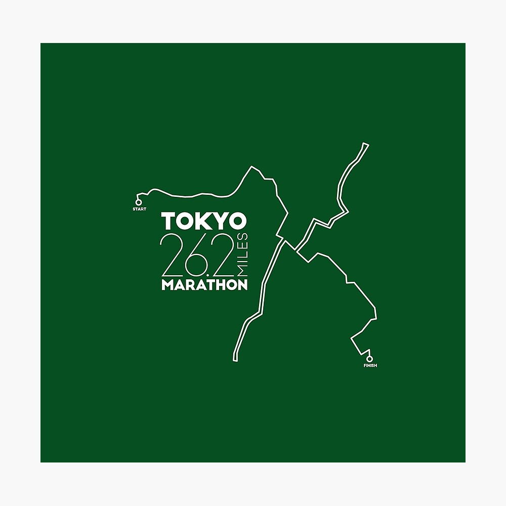 Tokyo Marathon Course Map Poster By Confundo Redbubble