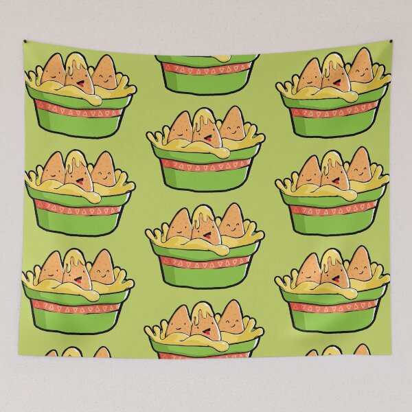 Item preview, Cute Kawaii Queso Bowl with Happy Nachos designed and sold by toddsimpson.