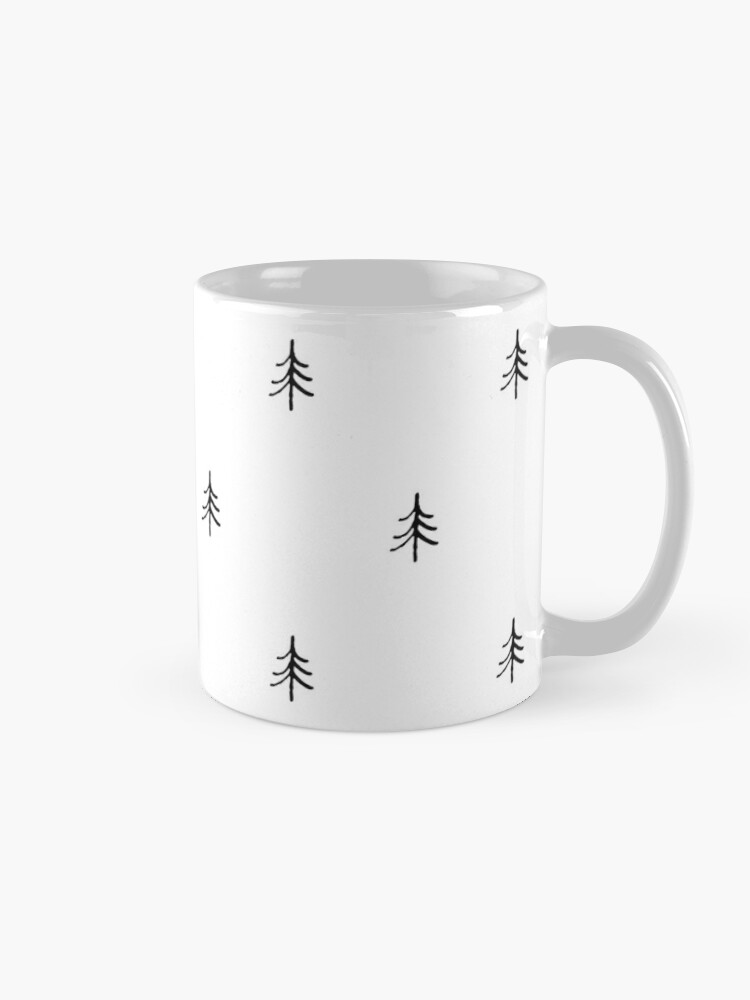 Simple Modern Black and White Geometric Pattern Coffee Mug by  BlackStrawberry