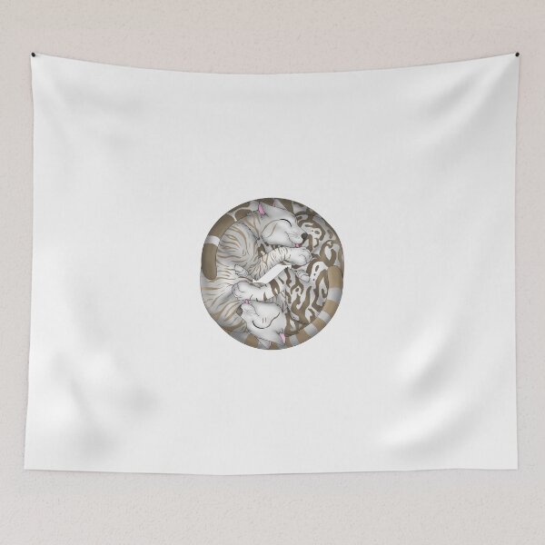 Item preview, Yin-Yang Cats: Silver-Amber Tabby designed and sold by spyroid101.