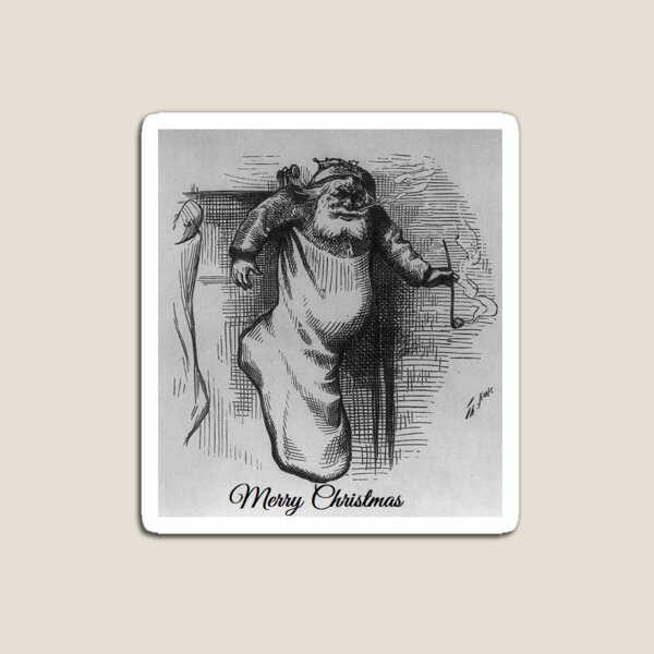 Aperçu de l'œuvre Art de la carte de Noël Père Noël dans un bas créée et vendue par RelativeMotion.