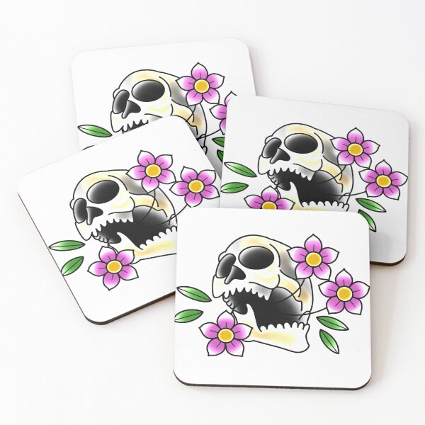 Item preview, Skull with flowers designed and sold by Tattoos By Rylan.