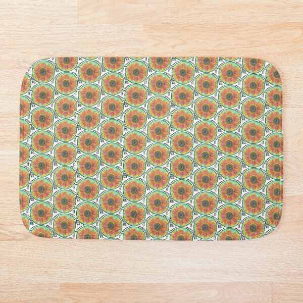 Sunflower Watercolor #1 Bath Mat