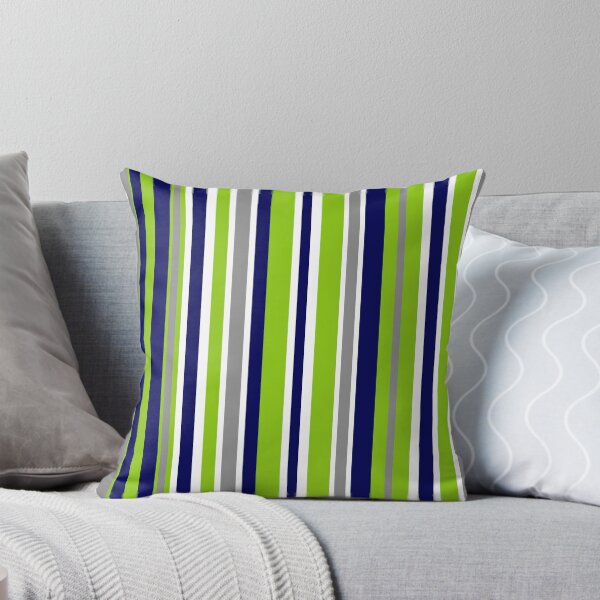 Item preview, Variable Preppy Stripes Minimalist Vertical Color Block Pattern in Lime Green, Bright Navy Blue, Gray, and White designed and sold by kierkegaard.