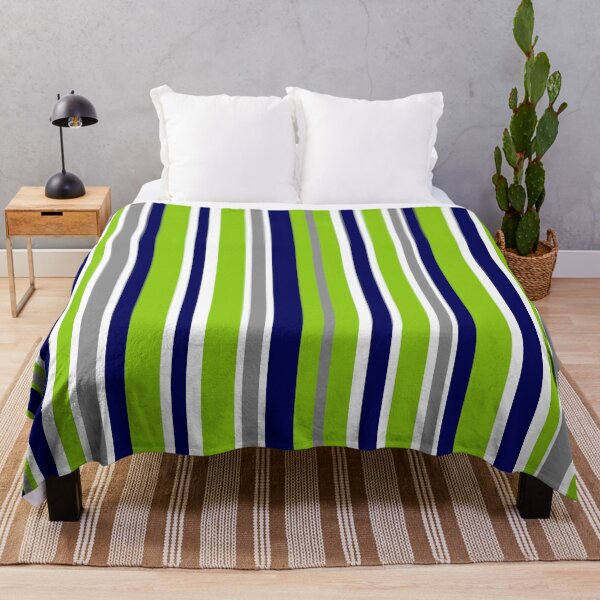 Item preview, Variable Preppy Stripes Minimalist Vertical Color Block Pattern in Lime Green, Bright Navy Blue, Gray, and White designed and sold by kierkegaard.
