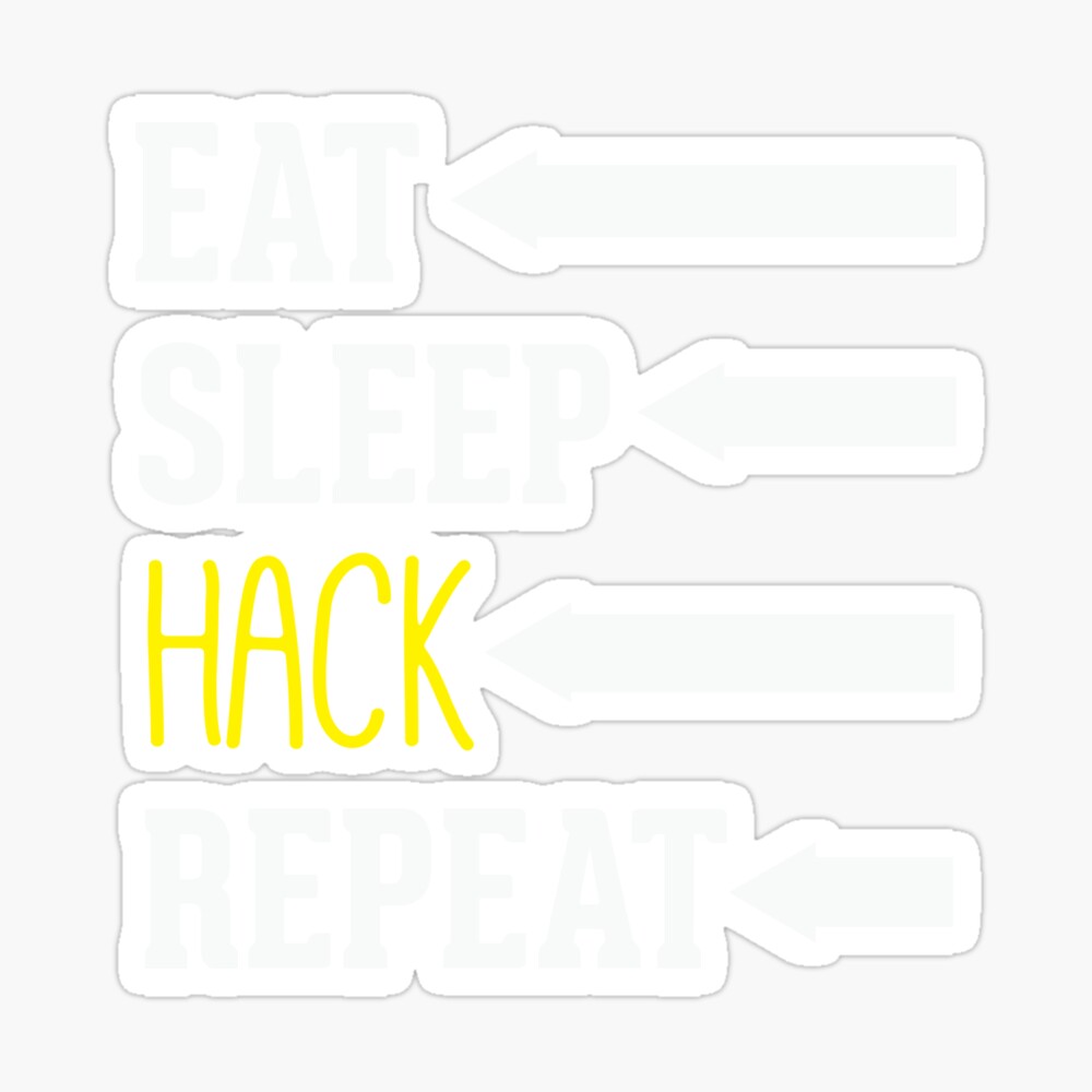 Eat Sleep Hack Repeat Hacker Quote Saying Poster By Bullquacky Redbubble - repeat what poeple say roblox hack