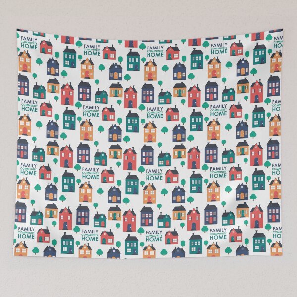 Item preview, Family, community, HOME neighborhood house pattern designed and sold by StudioUnrefined.