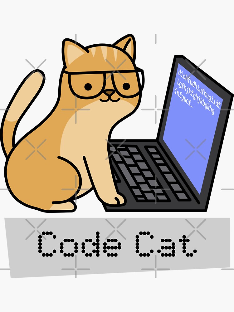 "Code Cat" Sticker for Sale by Jeremyshirt Redbubble