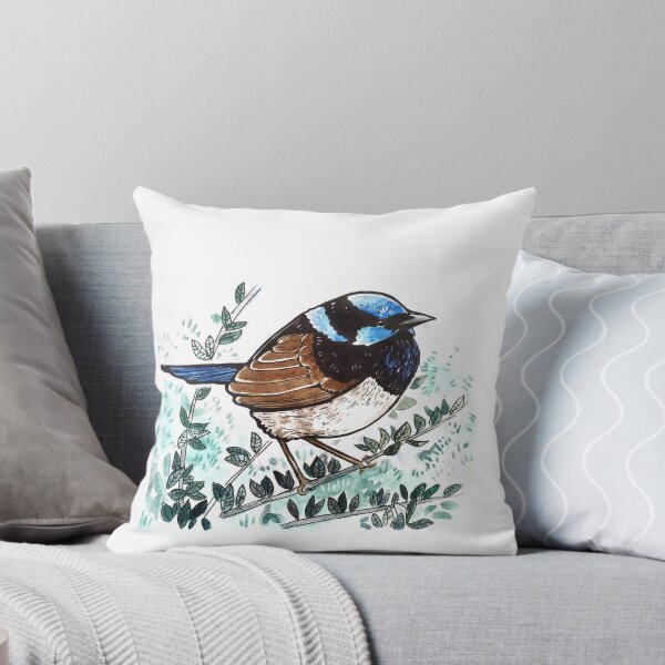 Item preview, Watercolor Blue bird / Malurus cyaneus designed and sold by Apolapets.