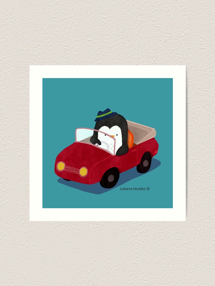 Alternate view of Steve loves driving his car Art Print