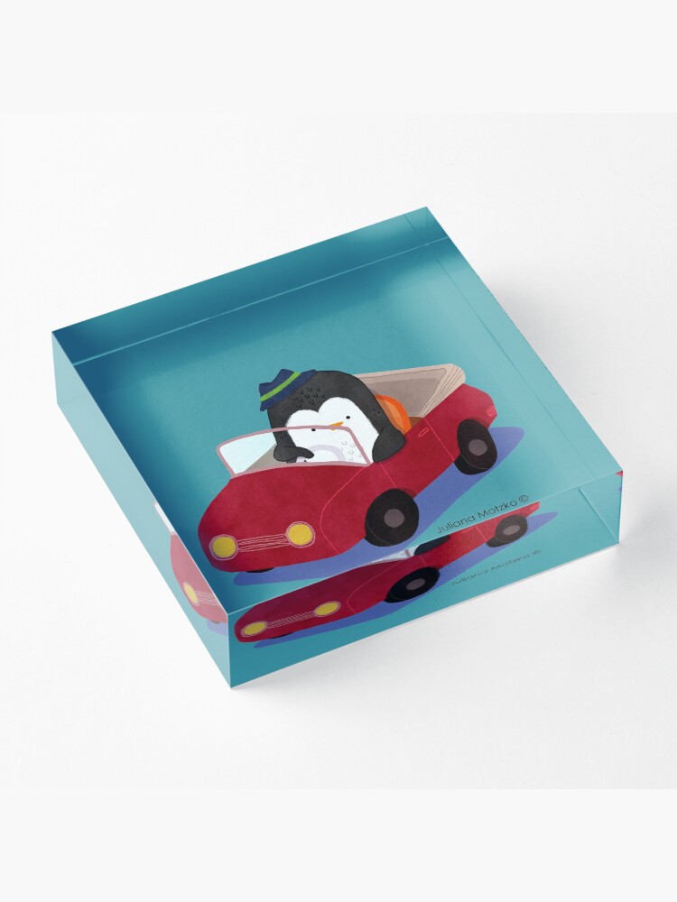 Alternate view of Steve loves driving his car Acrylic Block