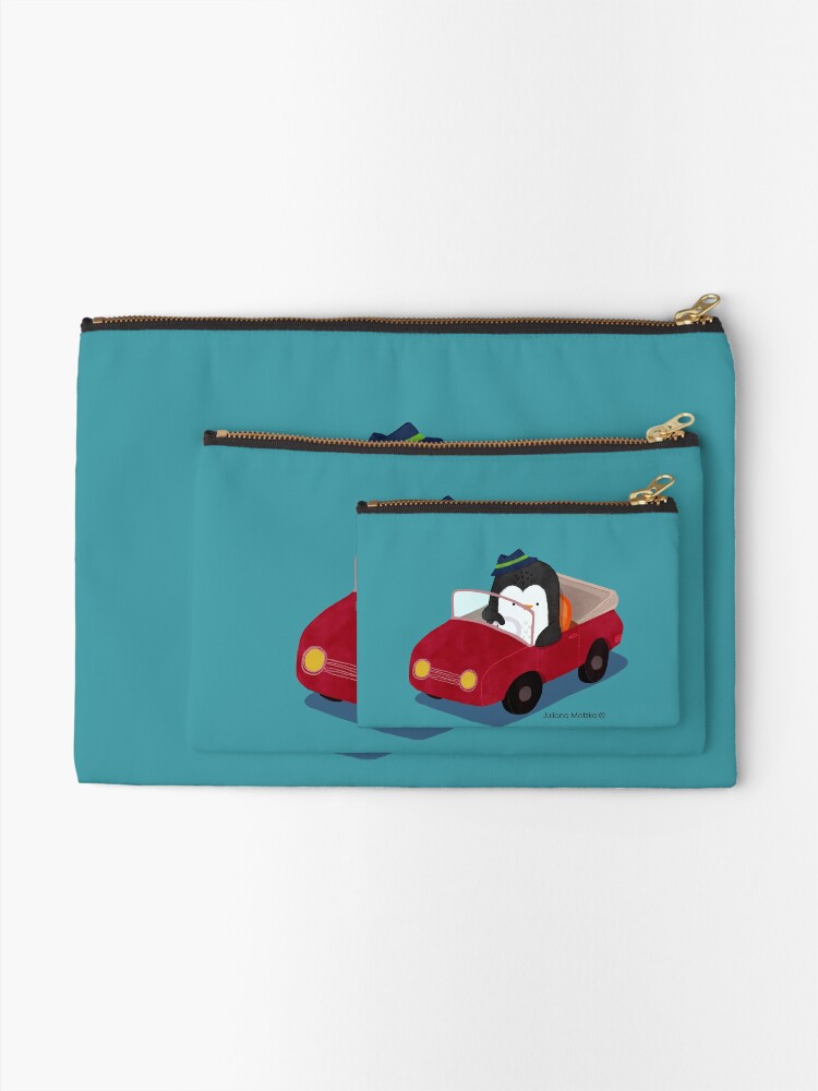 Alternate view of Steve loves driving his car Zipper Pouch