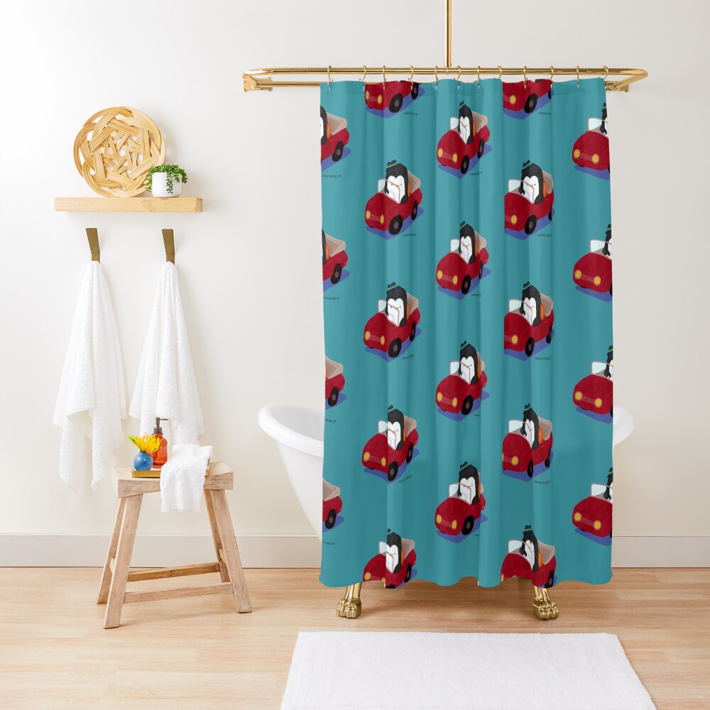 Steve loves driving his car Shower Curtain