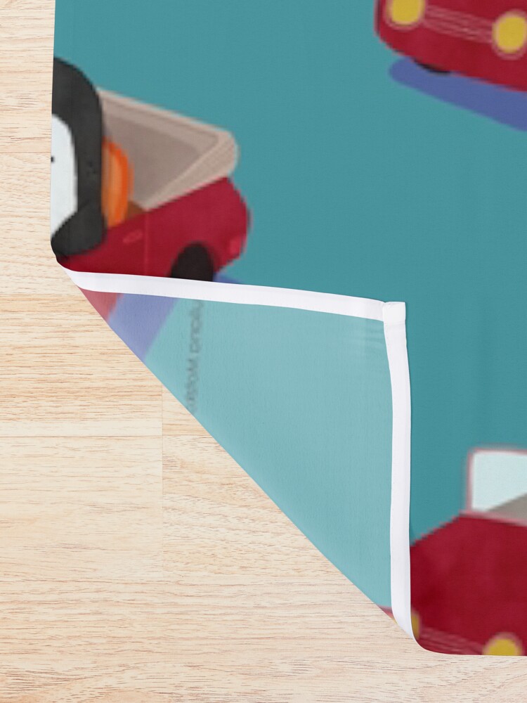 Alternate view of Steve loves driving his car Shower Curtain