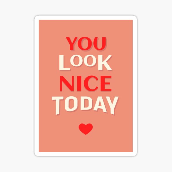 you-look-nice-today-sticker-for-sale-by-sibgat-redbubble