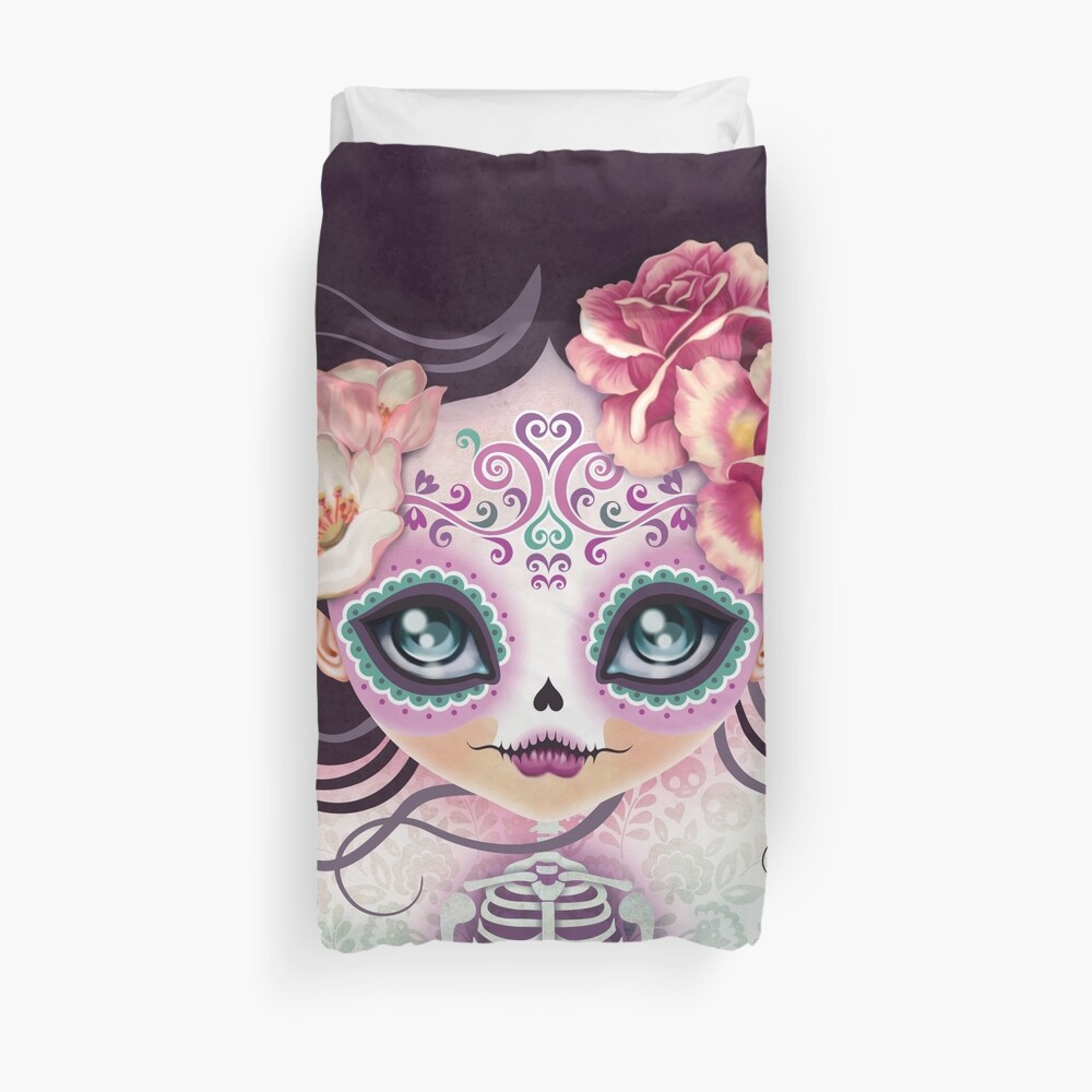 Camila Huesitos - Sugar Skull Duvet Cover