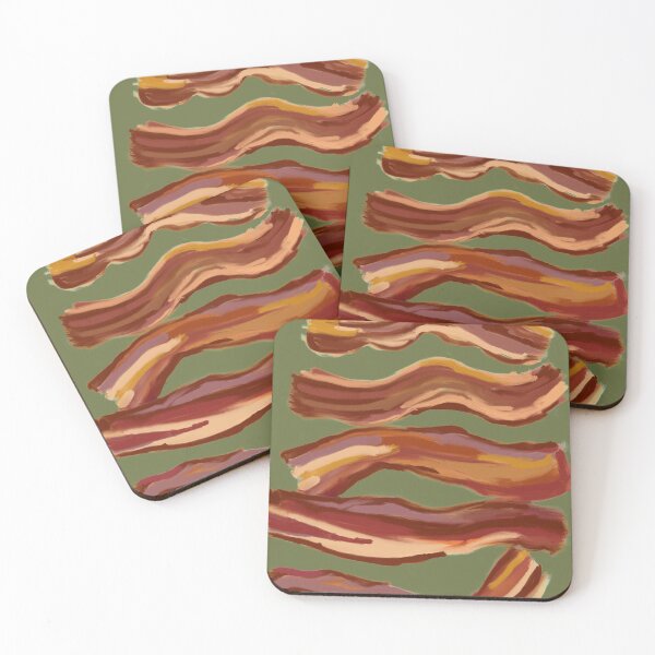 Item preview, Bacon Bedspread on Army Green  designed and sold by SaltCitySage.