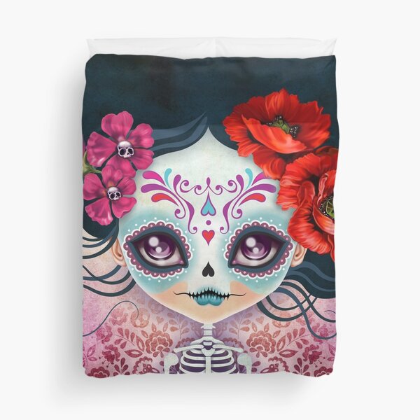 Amelia Calavera - Sugar Skull Duvet Cover