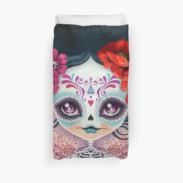 Amelia Calavera - Sugar Skull Duvet Cover