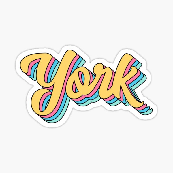 Item preview, York Retro Yellow Script designed and sold by modeoftravel.