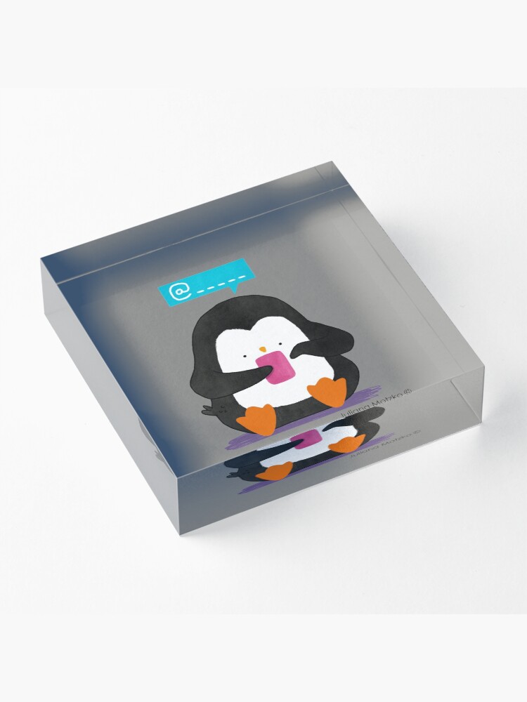 Alternate view of Social Media Penguin Acrylic Block