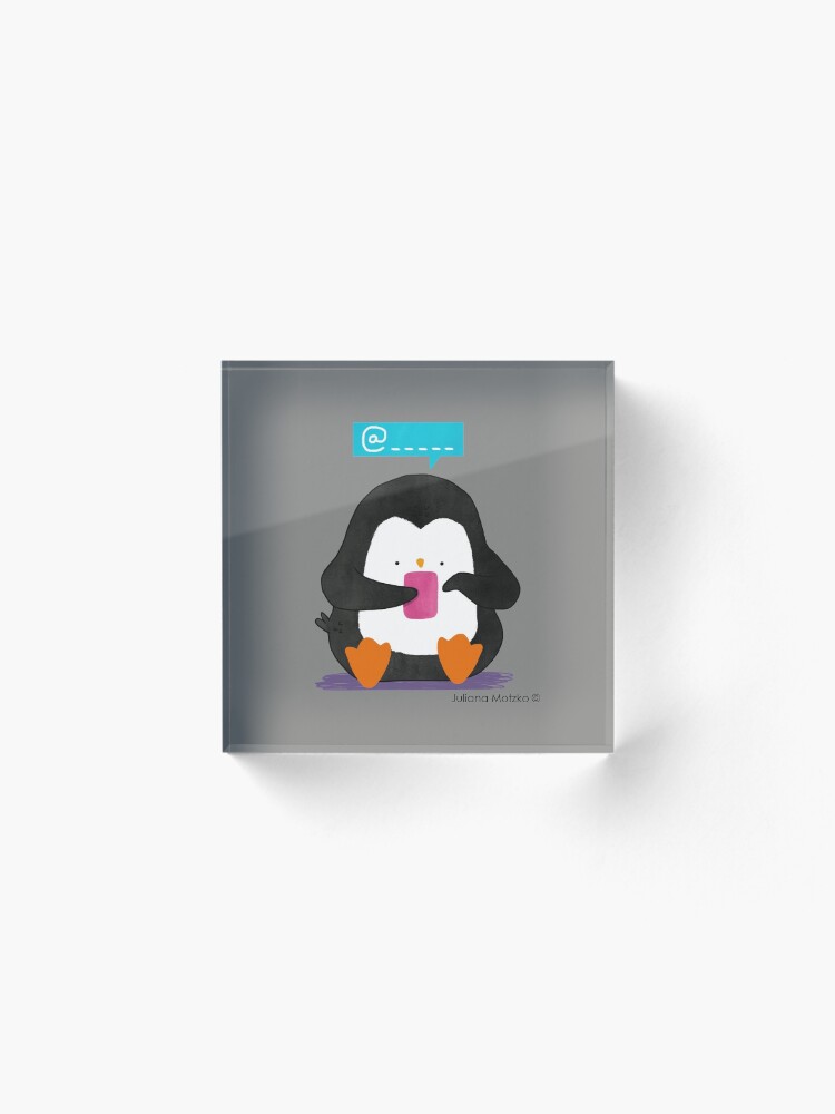Alternate view of Social Media Penguin Acrylic Block