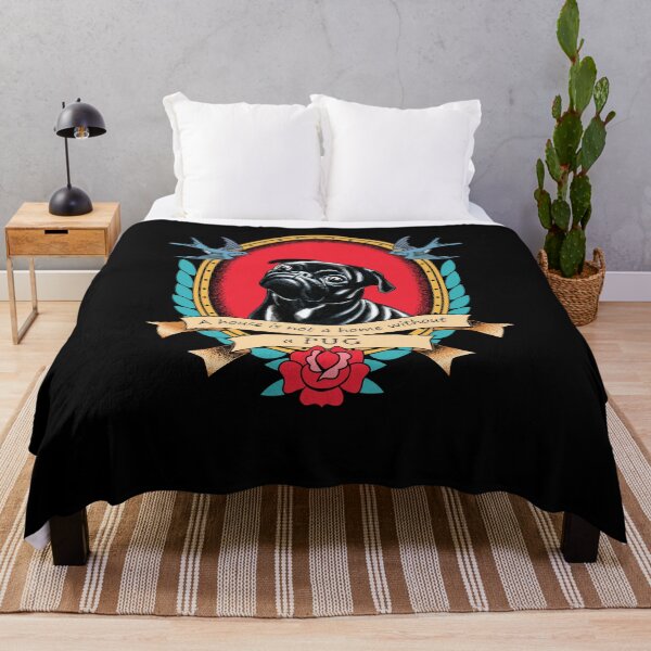 Item preview, A House Is Not A Home Without A Pug Traditional Tattoo Style designed and sold by okpinsPets.