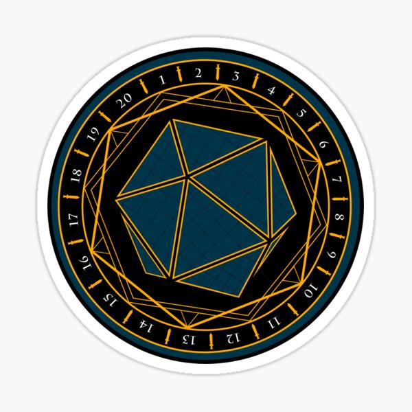 Twenty Sides of Fate (Blue) Sticker