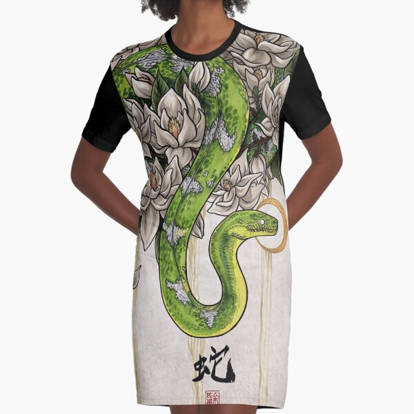 Snake Graphic T-Shirt Dress