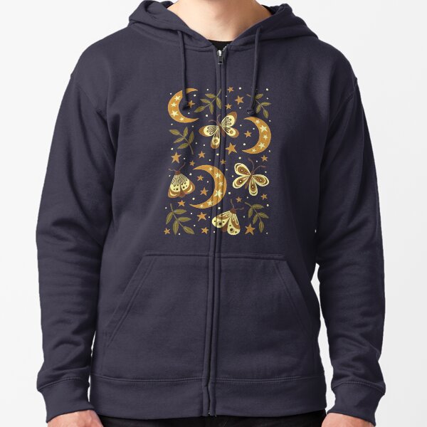 Moons and moths Zipped Hoodie