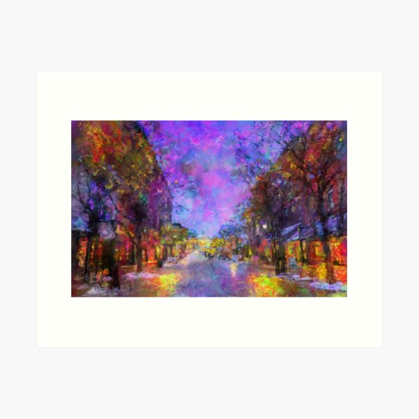 Item preview, Church Street, Burlington, Vermont USA Impressionist Painting designed and sold by BonBonBunny.