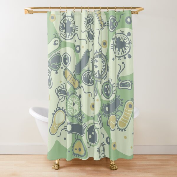 Eukaryote (green) Shower Curtain