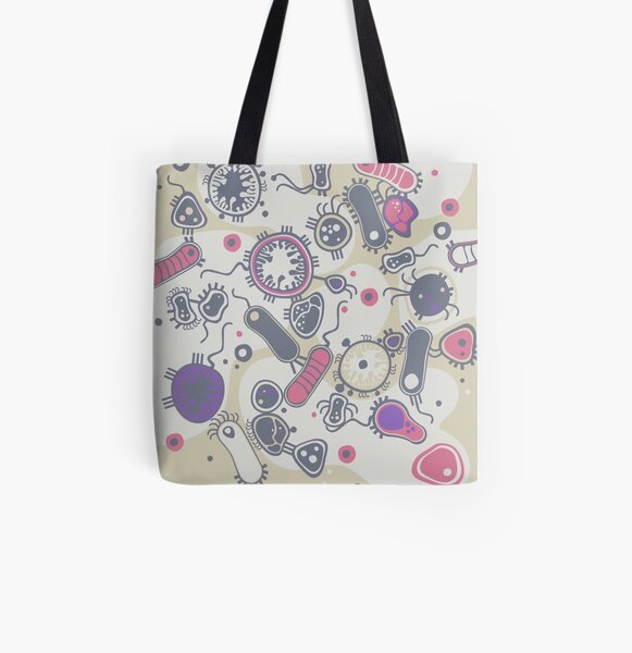 Eukaryote (pink / purple) All Over Print Tote Bag