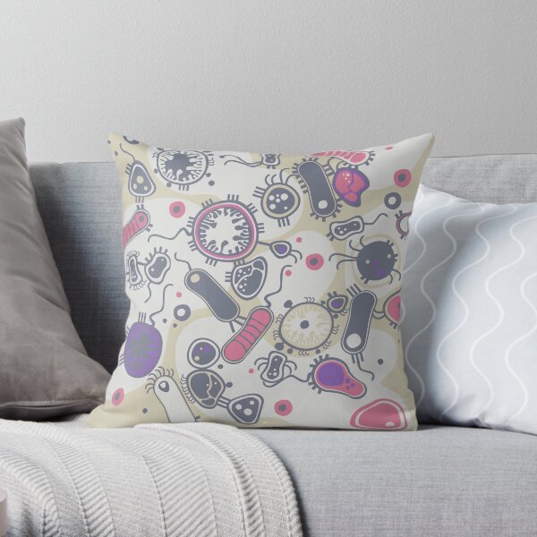 Eukaryote (pink / purple) Throw Pillow