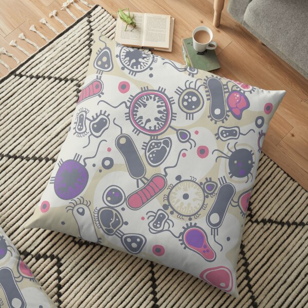 Eukaryote (pink / purple) Floor Pillow