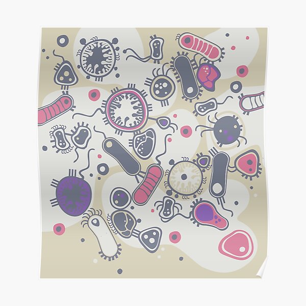 Eukaryote (pink / purple) Poster