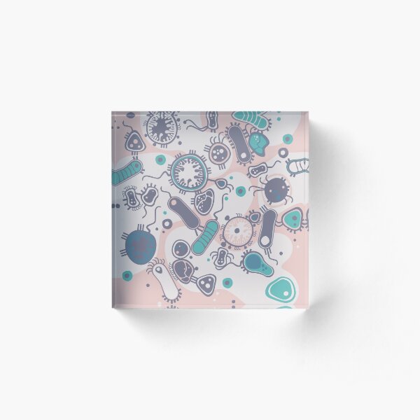 Eukaryote (rosa/türkis) Acrylblock