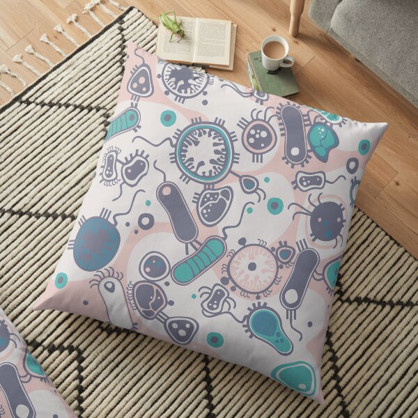 Eukaryote (pink / turquoise) Floor Pillow