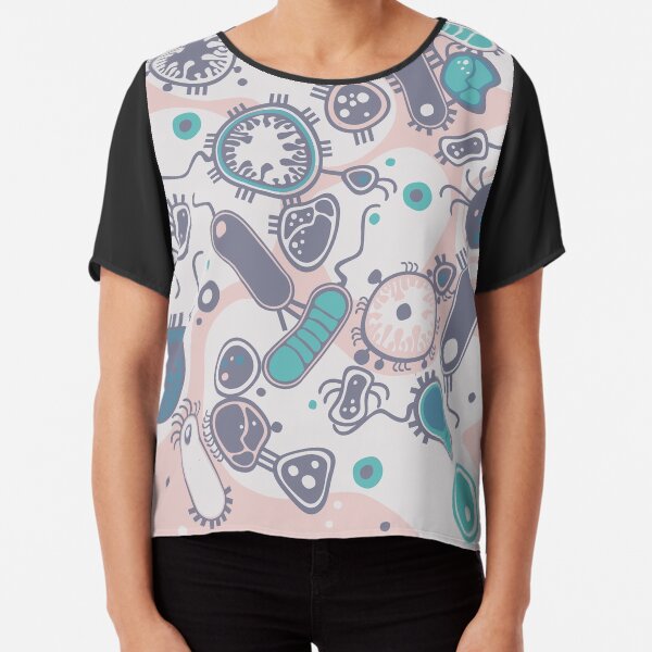 Eukaryote (rosa/türkis) Chiffon Top