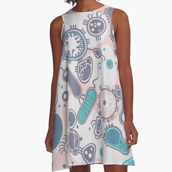 Eukaryote (pink / turquoise) A-Line Dress