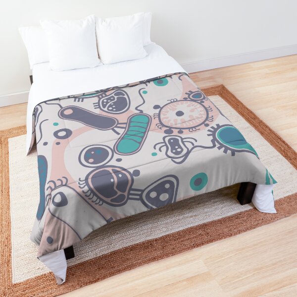 Eukaryote (pink / turquoise) Comforter